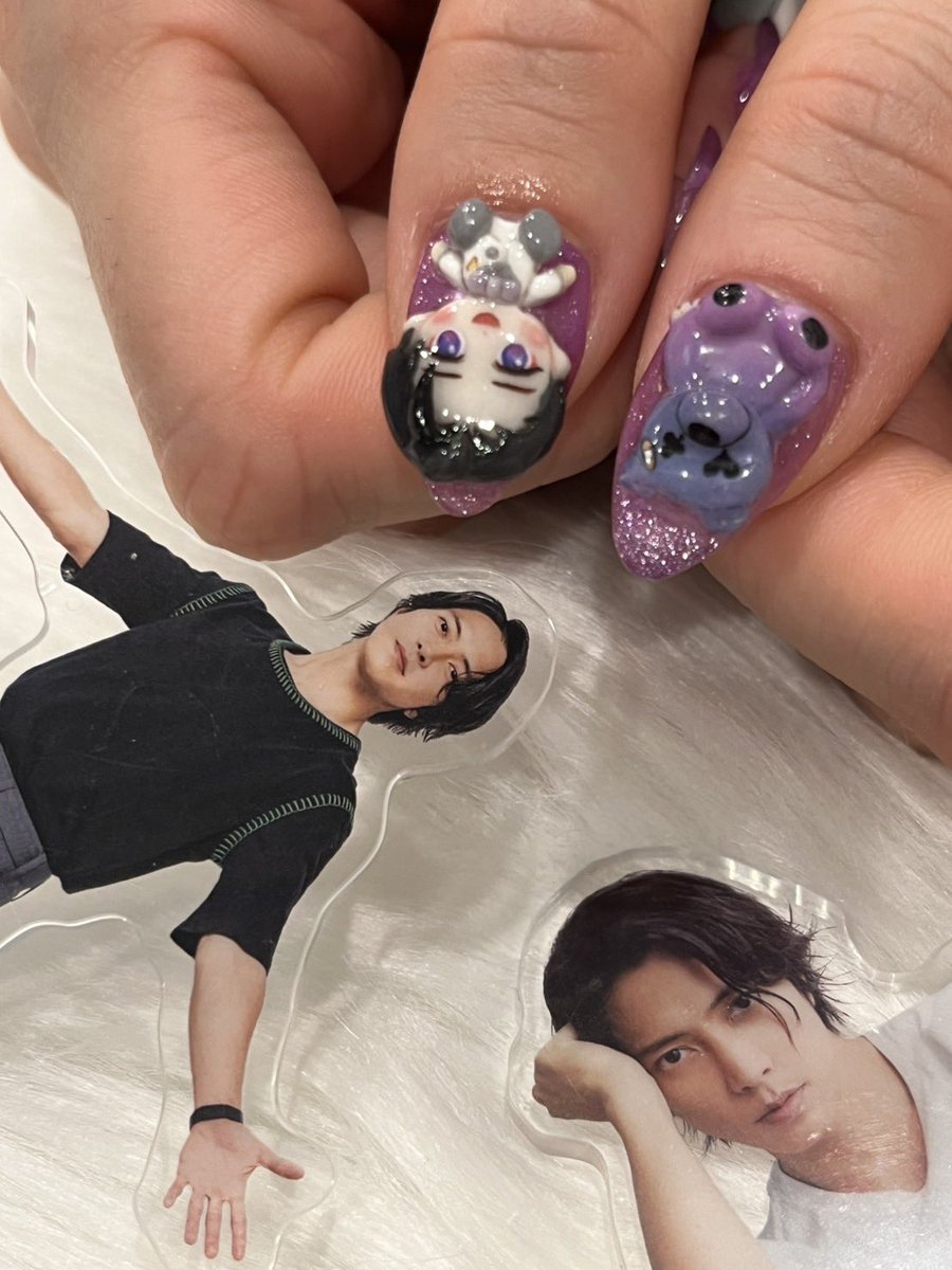 m____ty9's tweet photo. ぴーちゃん4月9日生誕ネイル！！！💜💜💜
再現度完璧なオーナー様とクマナイン👦🏻🐻❤️‍🔥
ぴちゃんの好きを盛り込んで...❤︎❤︎🏋️🍳
（☕️は次回で😭
大満足すぎるぅぅぅ〜〜❤️‍🔥❤️‍🔥❤️‍🔥❤️‍🔥
（直接ぴちゃんに見せたかった😫♡
#山下智久 https://t.co/SdwUatrpnK