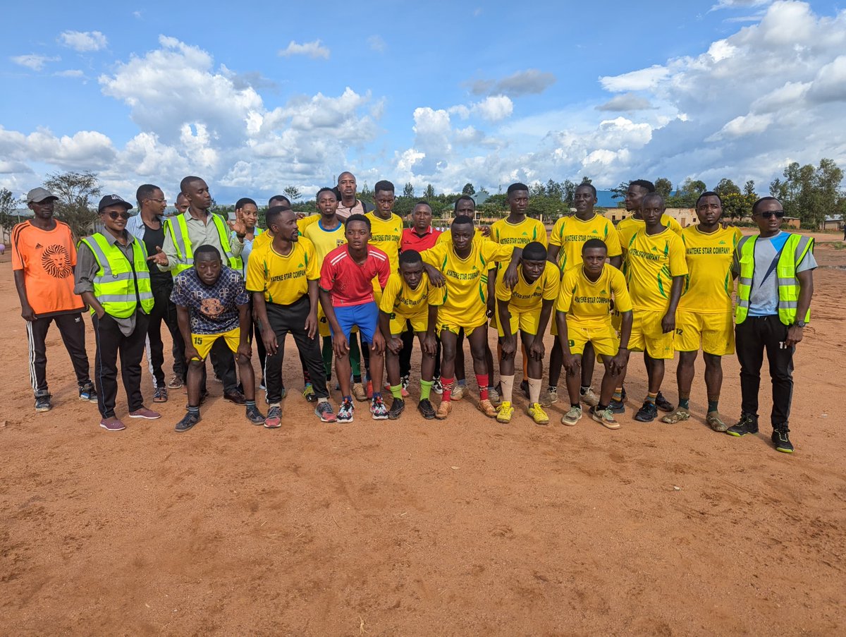 As on this Sunday March 23rd, 2025, during this Water Week activities, Ayateke Star Company Ltd organized the football match between its staff and the team from business centers of Munini and Kabeza, Host community to Mahama Refugee Camp. The Score was 2-2 goals.