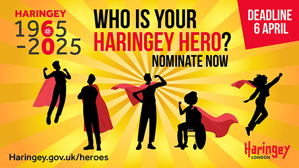 Nominate a business in the Haringey at 60 Heroes Awards!

👉Sustainable Business of the Year
👉Community Impact Business of the Year
👉Creative Industry Business of the Year
👉Emerging Business of the Year
👉and more 

  📢haringey.gov.uk/heroes