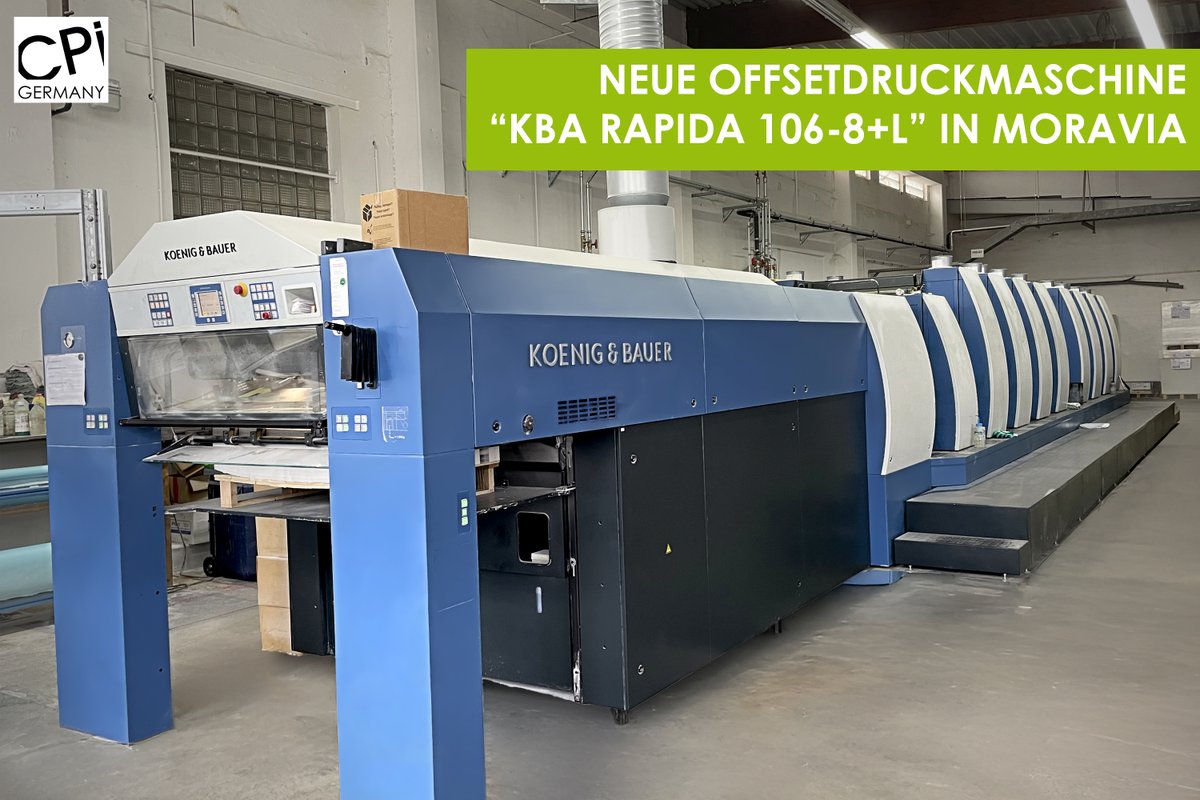 CPI erweitert Bogendruck mit der KBA Rapida 106-8+L  in Moravia!
Wirtschaftliche und nachhaltige Bücherproduktion  – heute und in Zukunft.
📚🌍

#CPI #Nachhaltigkeit #Buchproduktion  #Moravia #buch #bücher #books #book #print #printing #druck #druckerei