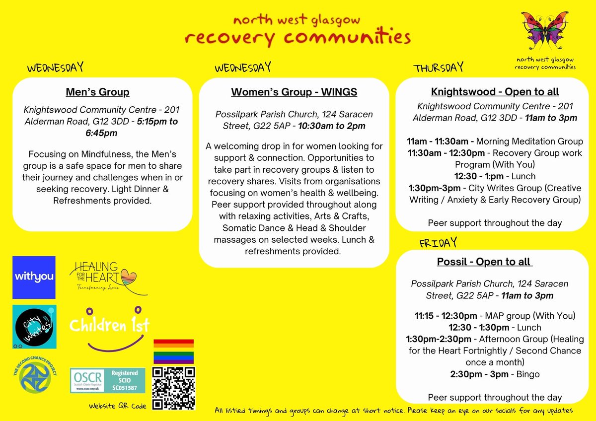 Our timetable for the week ahead 🫶🦋