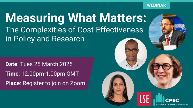 HAPPENING TOMORROW! 🗨️
Measuring what matters: The Complexities of Cost-Effectiveness in Policy and Research 📈

Join CPEC researchers <a href="/joselele/">Jose Luis Fernandez 🇪🇺</a>, Catherine Henderson, <a href="/DerekK29917053/">Derek King</a> + Magdalena Walbaum at 12pm GMT for an engaging session.

REGISTER: lse.zoom.us/meeting/regist…