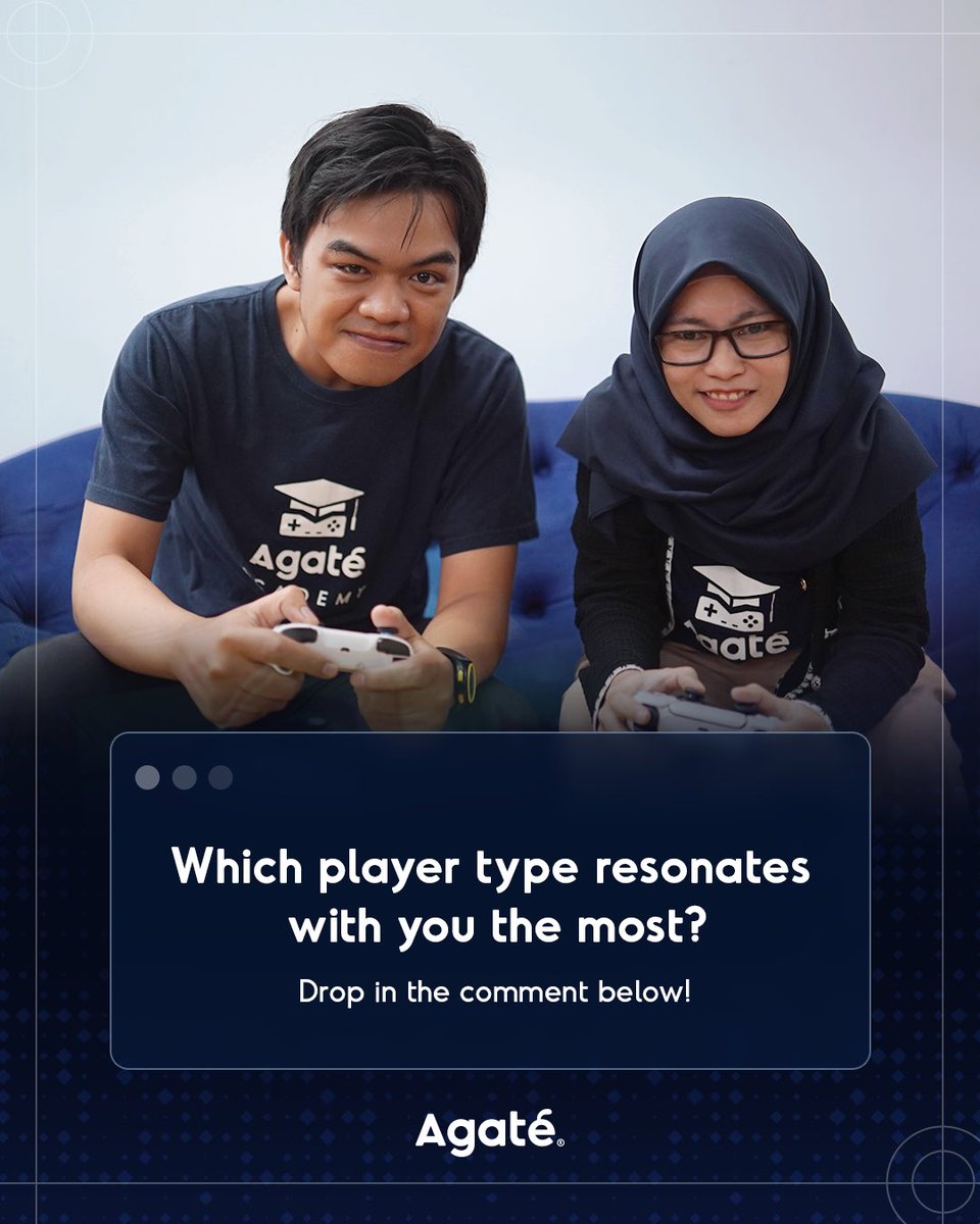 What keeps you hooked when playing games? 🎮 

Action, strategy, exploration, or social connections, every gamer has a unique playstyle.

There are 7 distinct player types, each drawn to different challenges. Which one are you?  

#Agate #PlayersType #GameDesign #GameInsights