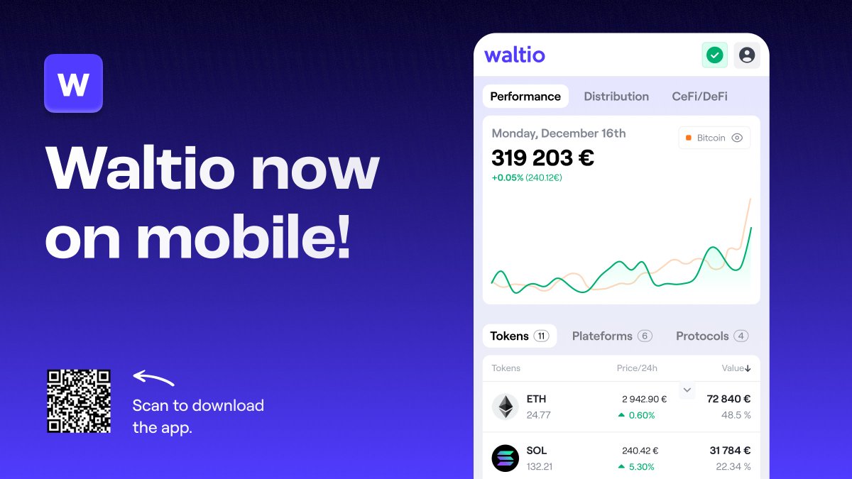 Plusieurs longs mois de travail, des centaines de tests avec nos bêta users, des dizaines d’AR avec Apple...

🚀 Waltio est disponible en app mobile ! 🎉
📱 Apple &amp; Android

Tous les investissements CeFi et DeFi au même endroit. Gérer ses cryptomonnaies n’a jamais été aussi
