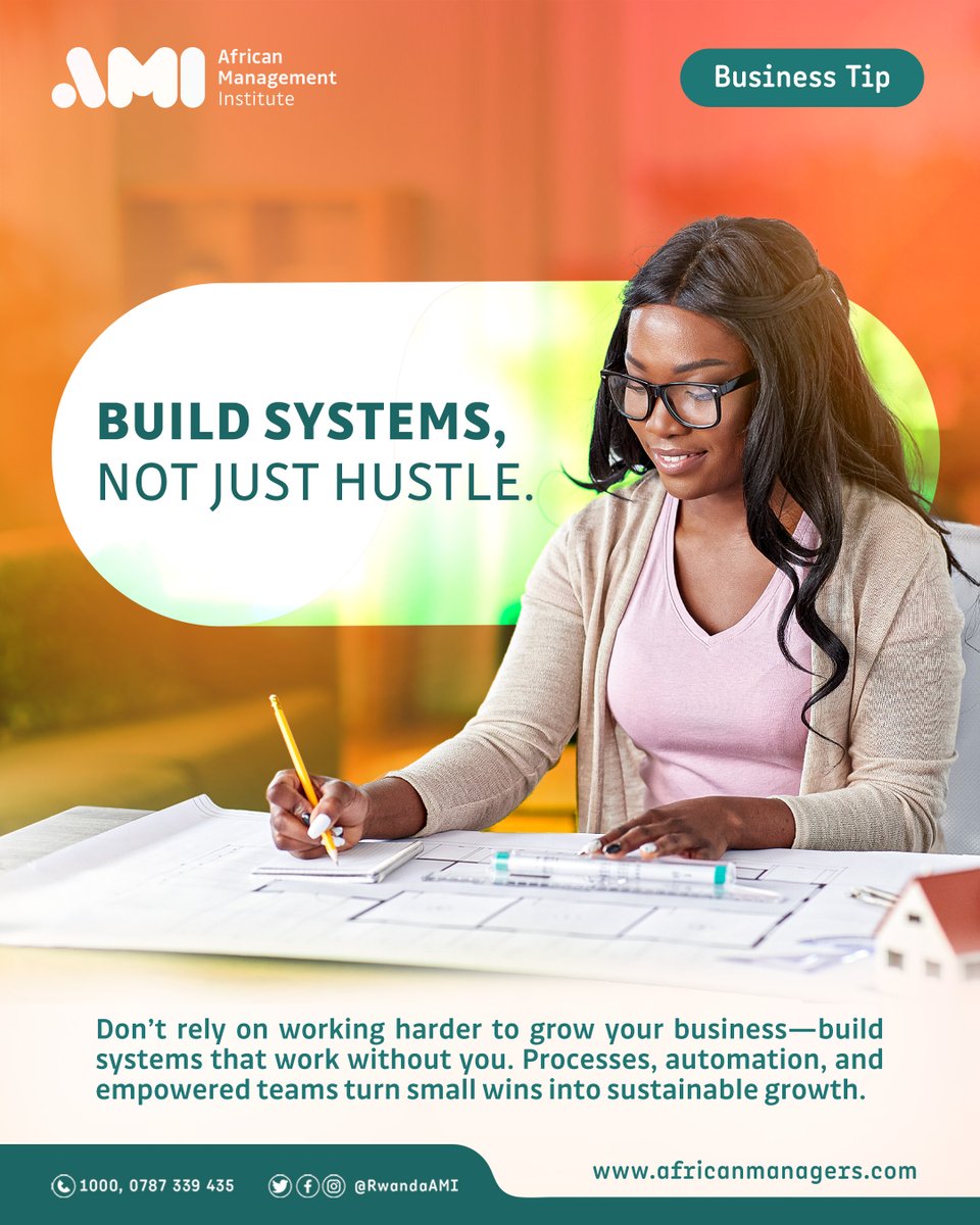 Success isn’t just about staying busy — it’s about setting up structures that keep your business moving forward, even when you’re not in the room. Let systems do the heavy lifting.

#AMIRwanda #Rwanda #AMI