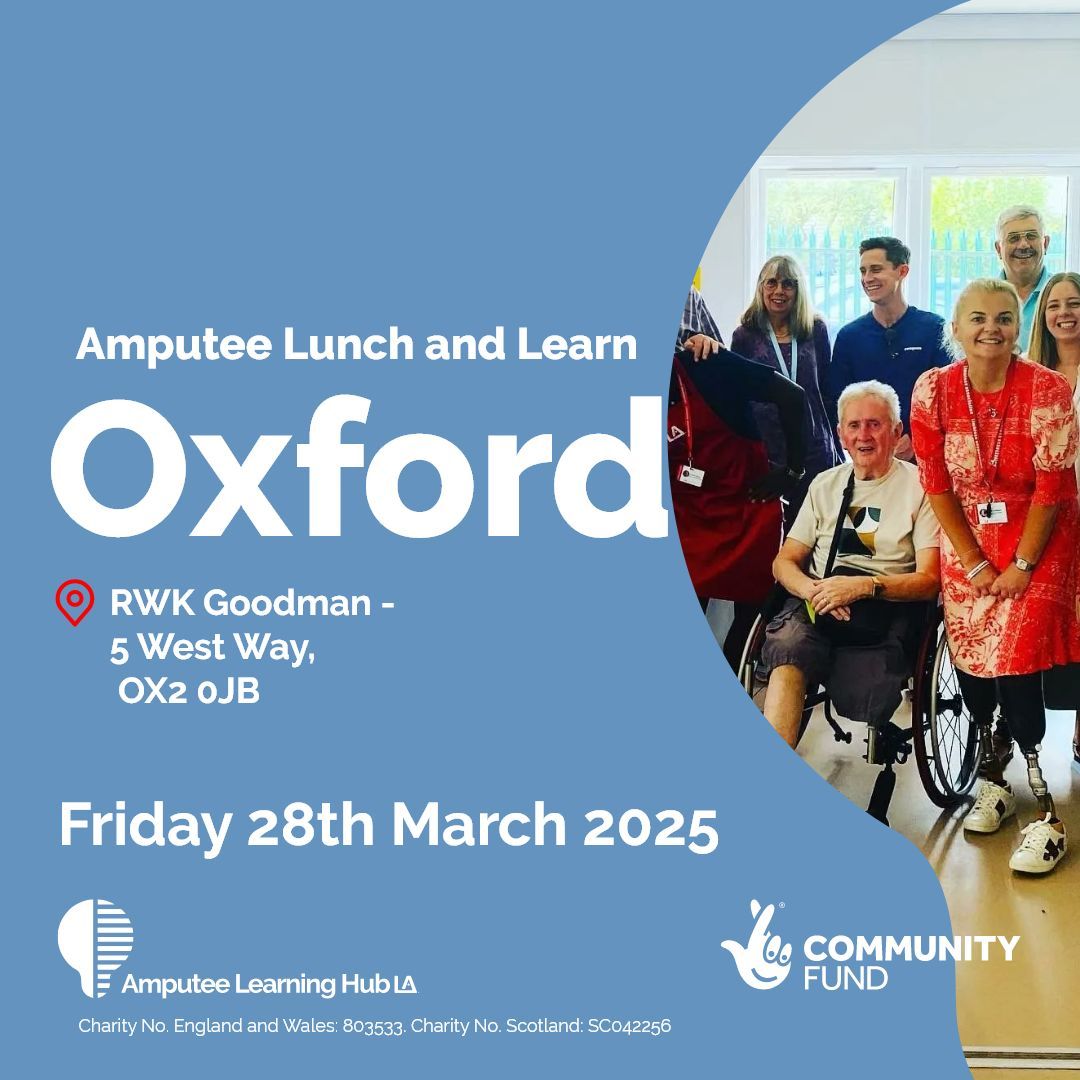 It's a busy week for LA events.

🤗 Tuesday - Community Hub in Essex
⚖️ Wednesday - Part 2 of our Legal Support Webinar on Zoom
🥪 Thursday - Lunch and Learn in Oxford

For more information or to register, check our online calendar here limbless-association.org/events-calenda…
