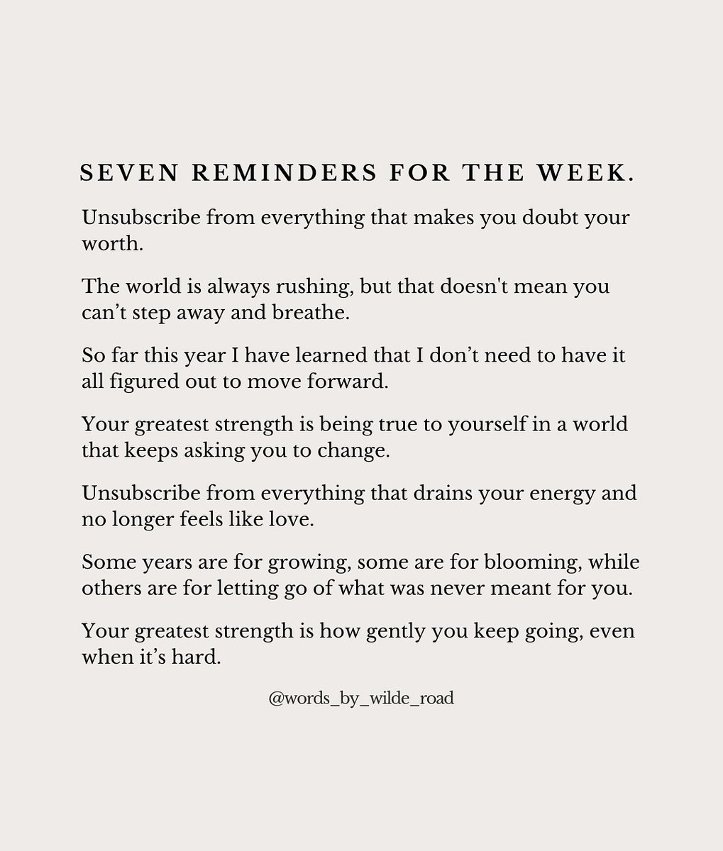 Liminal1988's tweet image. 7 reminders for the week