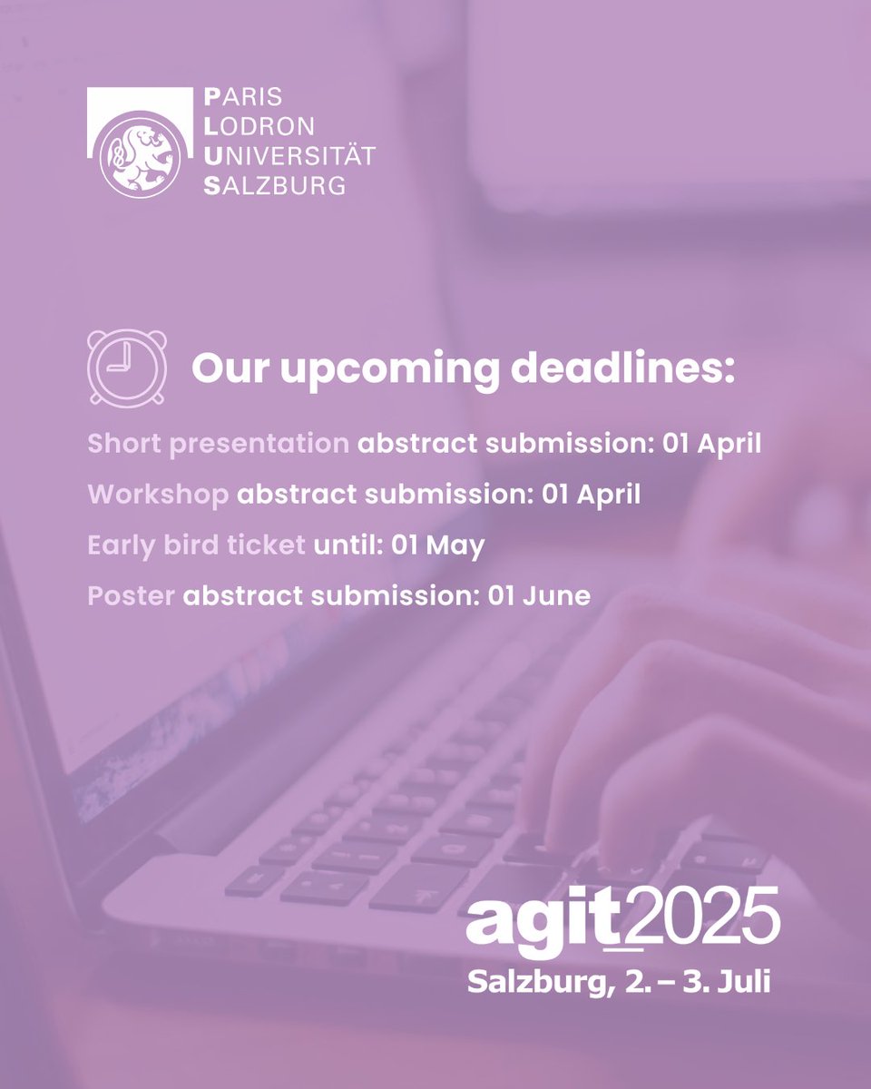 8 days left to submit your short presentation and workshop abstracts: agit.at/en/submissions ⏰