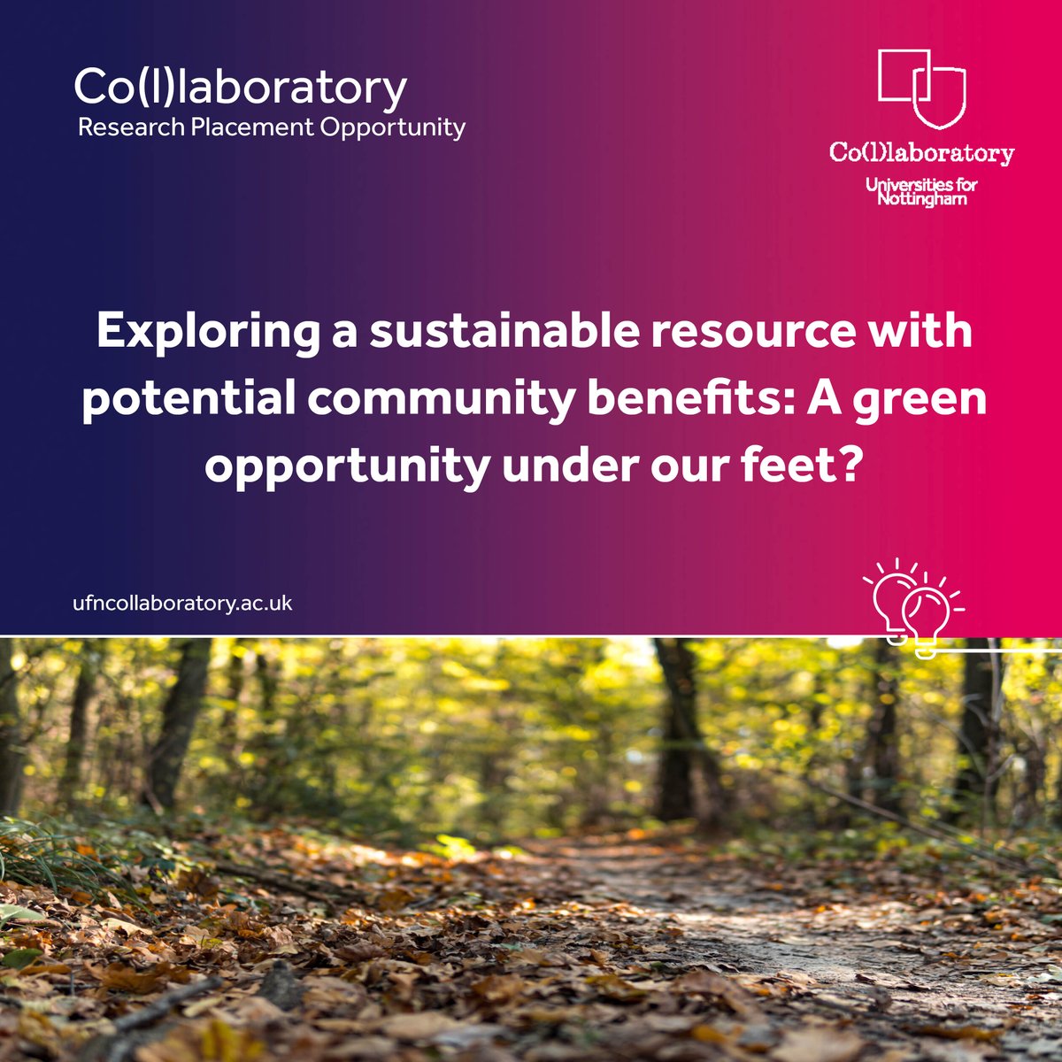 UfN Co(l)laboratory #UfNCollab (@ufncollab) on Twitter photo Are you passionate about innovative ways to repurpose 🍂 fallen leaves to create value for #communities?
Work with Nottingham researchers & <a href="/NottinghamCVS/">Nottingham CVS</a> to discover the use of leaves for further research.
Apply by 6 April 2025
🔗loom.ly/rblRE-U Are you passionate about innovative ways to repurpose 🍂 fallen leaves to create value for #communities?
Work with Nottingham researchers & <a href="/NottinghamCVS/">Nottingham CVS</a> to discover the use of leaves for further research.
Apply by 6 April 2025
đź”—loom.ly/rblRE-U