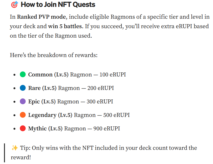 Quest System for Ragmon is finally here, ROI from just quest alone is 60 days, even lower if you include leaderboard and daily zeny win

Chance to win 5 GT Mystery Box
✅ Like &amp; Retweet
✅Join Discord: discord.com/invite/ragmon
✅ Tag 3 friends to spread the word!