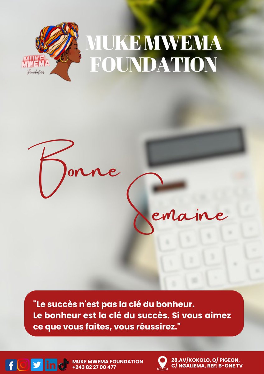 #FMM_ASBL: Ensemble pour le Bien-être de tous

🌟 Prêt à conquérir cette semaine ?

Chaque lundi est une nouvelle opportunité de réaliser tes rêves et de te rapprocher de tes objectifs. N'oublie pas que chaque petit pas compte. 

fondationmuke-mwema.org