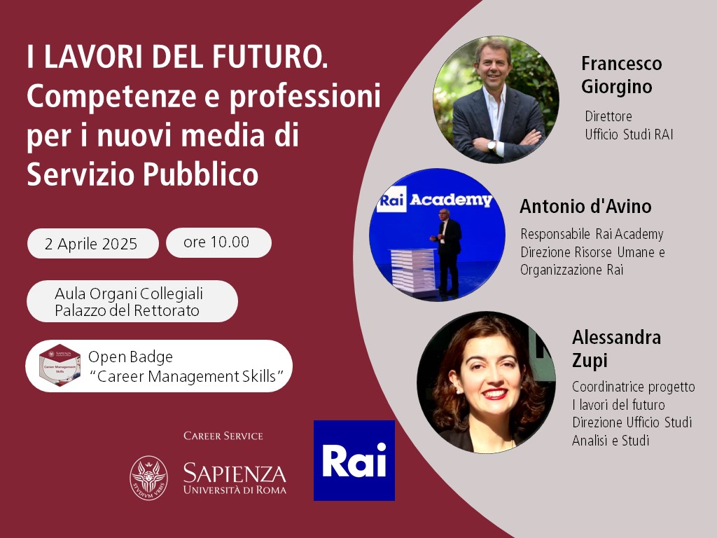 #FocusProfessioni👔
“I lavori del futuro – Competenze e professioni per i nuovi media di Servizio Pubblico” con F. Giorgino, Direttore Uff. Studi RAI, esploreremo i nuovi ruoli e job profile per i media del servizio pubblico
❗𝗢𝗦𝗧𝗜 𝗟𝗜𝗠𝗜𝗧𝗔𝗧I
📲 lnkd.in/dCYVQCf3