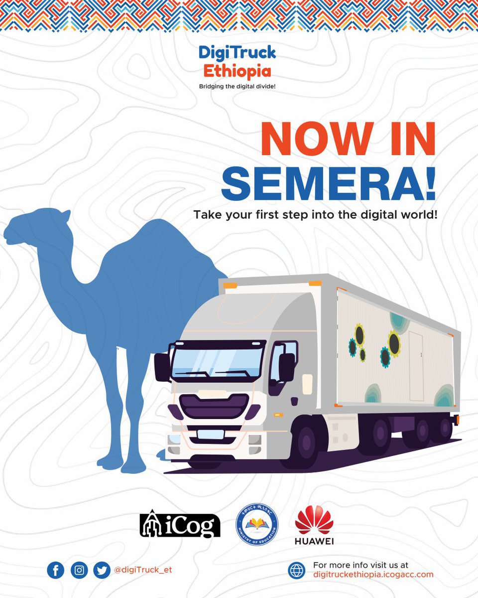 digitruck_et's tweet image. DigiTruck is on the move again! Our next destination is Semera! 

#DigiTruckEthiopia #TechForAll #democratizingtechnology #iCog #CodingEducation