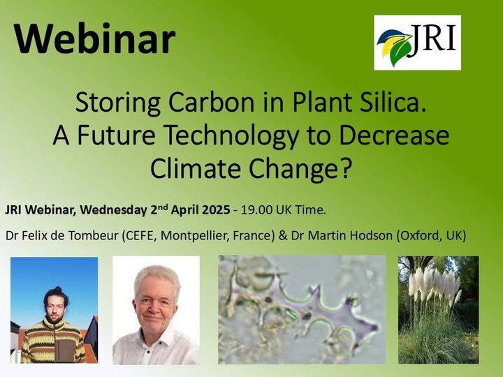 MartinHodson1's tweet image. Free webinar with @felixdetombeur & me on April 2 @ 19:00-20:30 UK time. Hosted by @JRayI. Open to all- science not essential! Details and booking below.
#phytoliths #plantscience #soil #climatechange
jri.org.uk/book_events/we…
