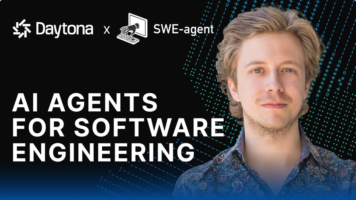Watch Princeton's SWE-agent <a href="/KLieret/">Kilian Lieret</a> reveal research on autonomous coding agents at Daytona AI Builders <a href="/github/">GitHub</a> HQ! From benchmarks to production-ready frameworks, see why AI agents are 3x better than last year 🚀 Link in reply ⬇️