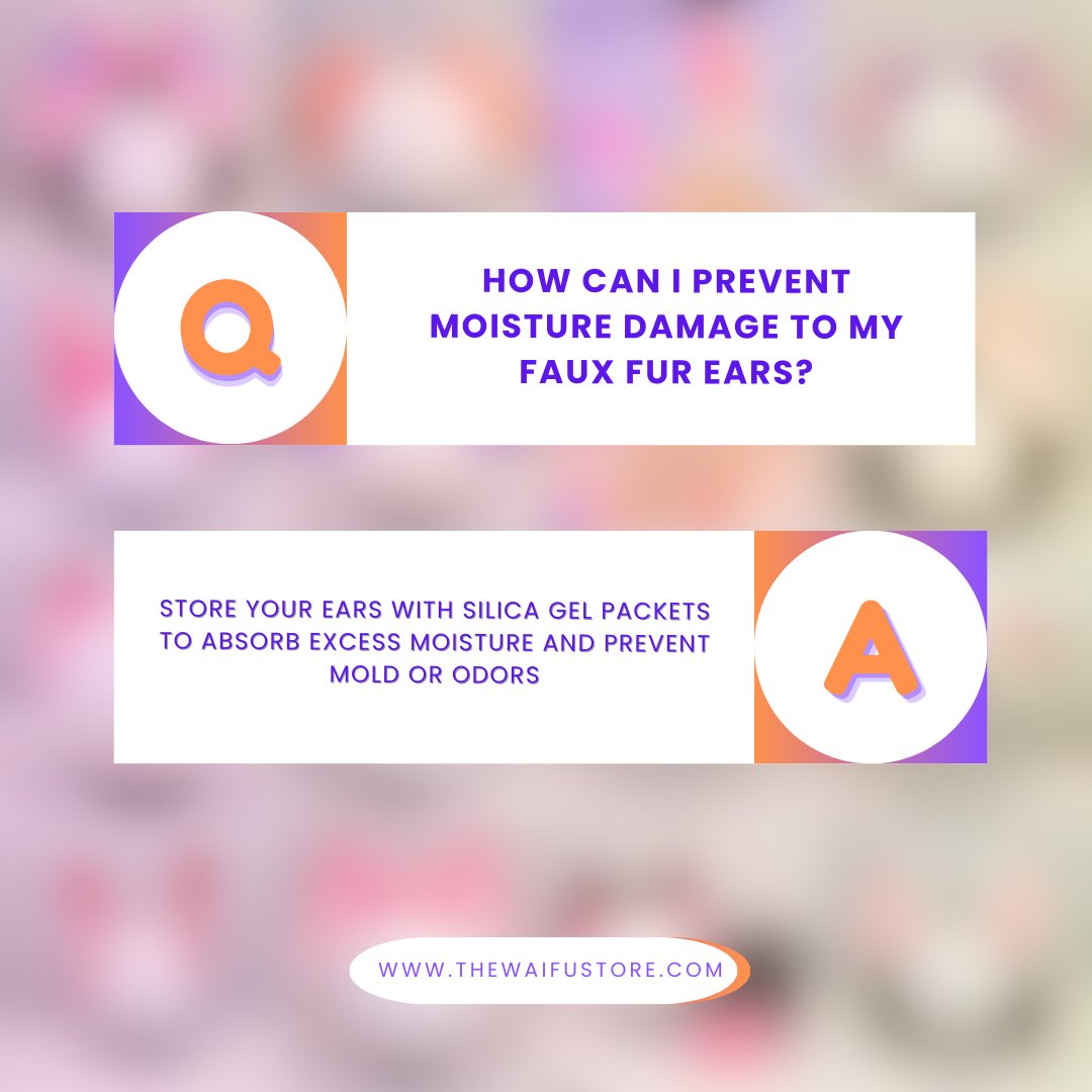 thewaifustore's tweet image. Keep your faux fur ears looking their best! ✨  Our top tip for preventing moisture damage: silica gel packets! #FauxFurCare #AnimeAccessories #CosplayTips #TheWaifuStore