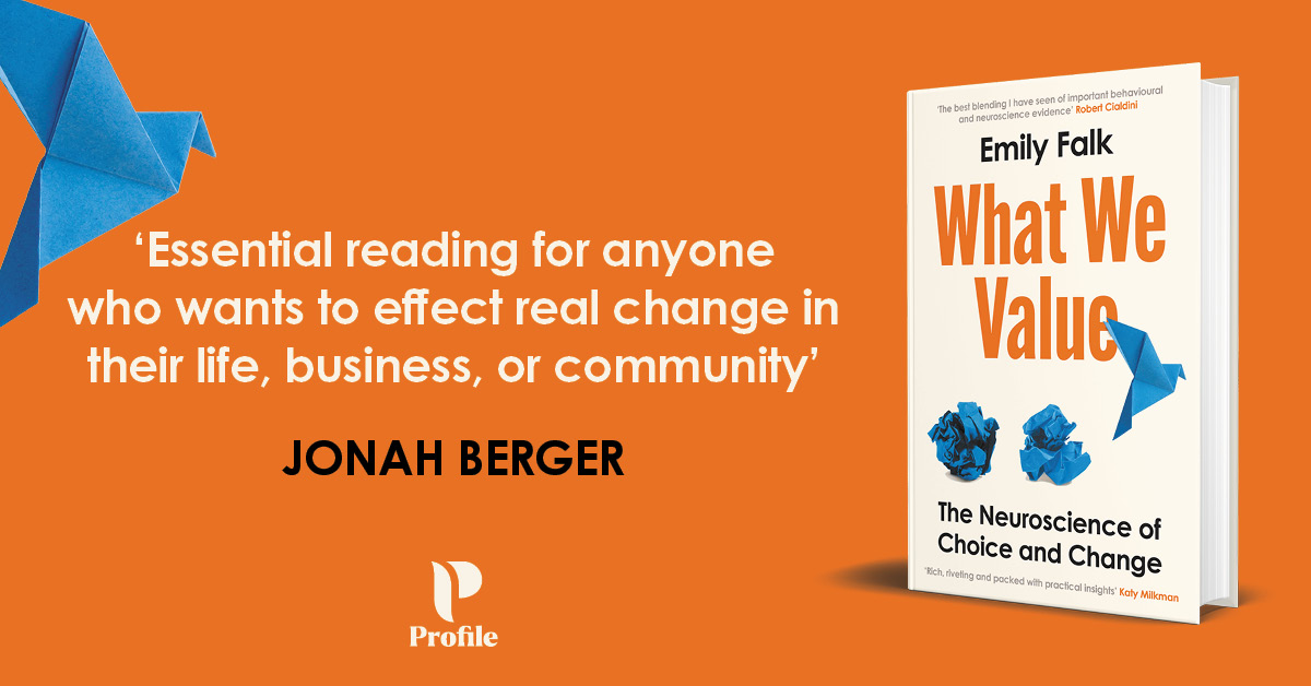 ProfileBooks's tweet image. #WhatWeValue by Emily Falk is out today!

Blending award-winning research with real-life stories, this debut reveals the hidden calculations that control our daily decision-making.

Find out more: tinyurl.com/WhatWeValueBook