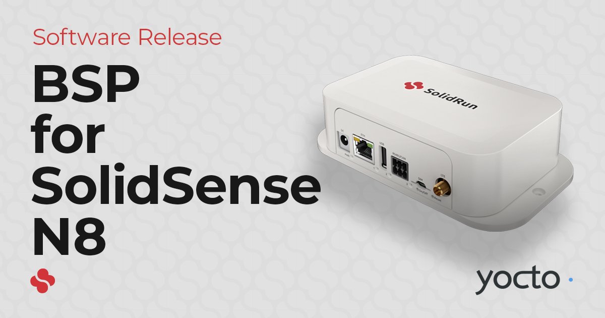 We announce the first software release of SolidSense N8 #Yocto #BSP!

Version: 5.0 Scarthgap, based on #NXP LF-6.6.52-2.2.0

Linux Source-Code &amp; Documentation: github.com/SolidRun/imx8m…

Yocto Source Code &amp; Documentation: github.com/SolidRun/meta-…