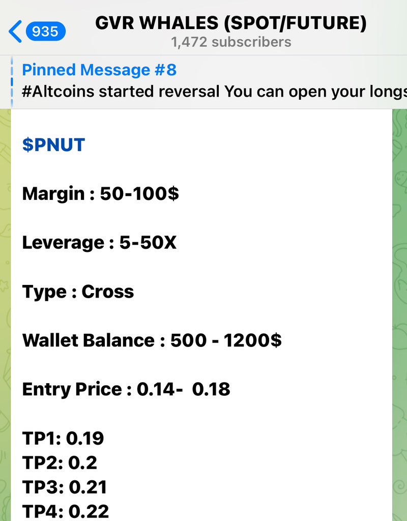 622nd successful Trade $PNUT  in my #crypto premium group 👇🏻

Total Trades - 622
Success Trades - 577
Lost Trades -45
Profit : 535%

Join group now 👇👇
Dm for Link : t.me/CRYPTO_GVR

#Bitcoin #Altcoins #pnutusdt