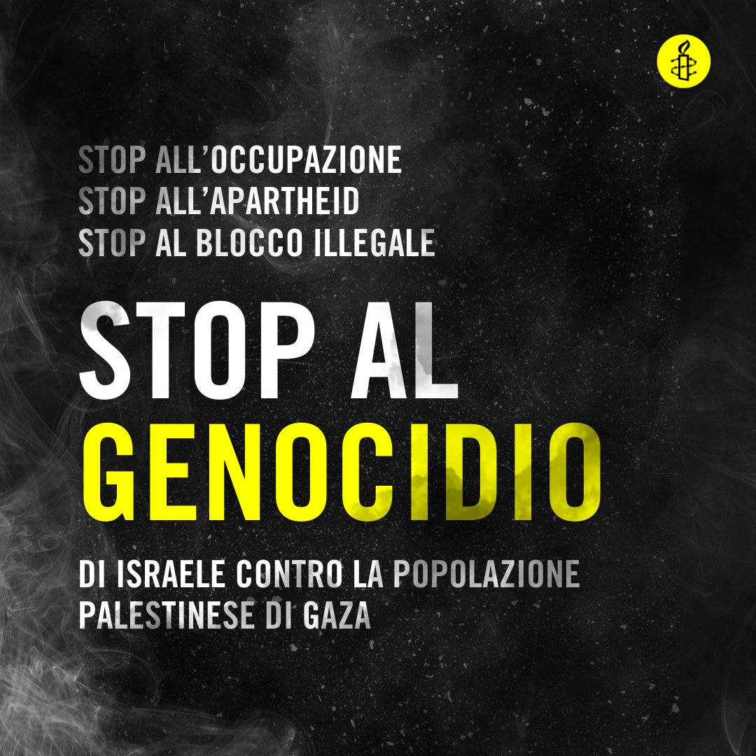 amnestyitalia's tweet image. Stop al genocidio di Israele contro la popolazione palestinese di Gaza bit.ly/4fSFjzT