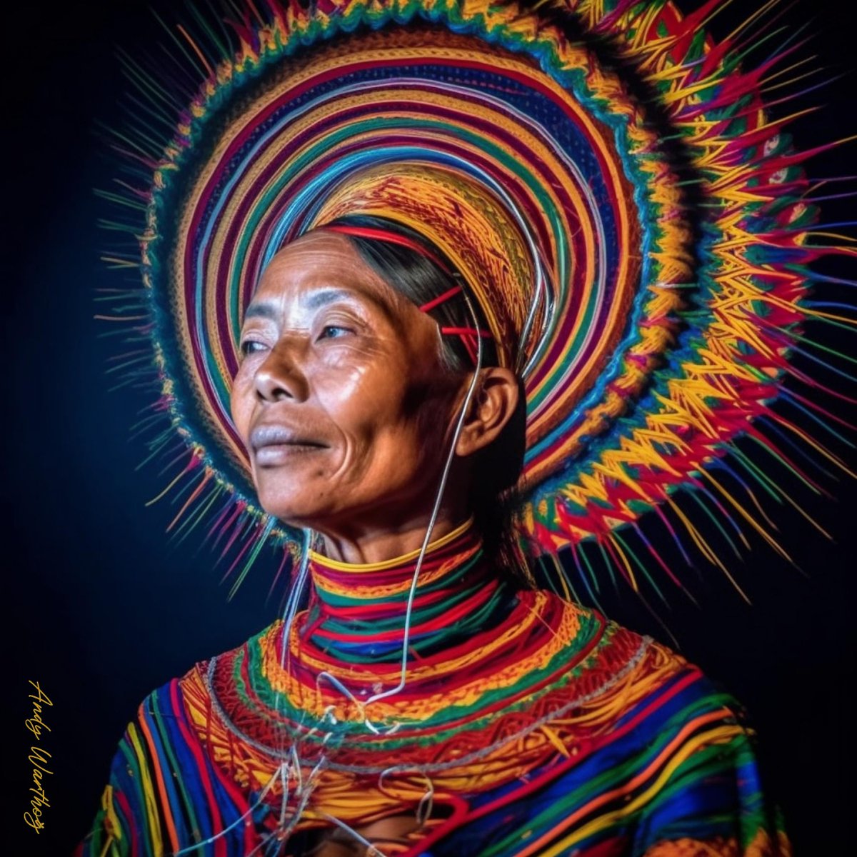 theandywarthog's tweet photo. 🌈 Say hello to "The Radiant Elder" - a vibrant homage to wisdom! An elder's life, each wrinkle a story, wrapped in colors that tell tales of cultures and time 🕰️🌍. This isn't just art; it's history painted with the palette of the world. #ArtLovers #AndyWarthog #StayWeird https://t.co/3ncqX78XPf