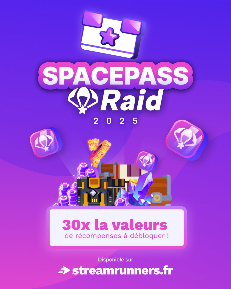 🚀Les Raids TwitchFR, tu connais ?

On a créé des Jetons Raids pour notre tout nouvel outil dédié aux raids stream, dispo très bientôt !

💡 Récolte tes jetons en avance avec notre 🪂 NOUVEAU SpacePASS "Raid" et débloque des récompenses à gogo !

Prêt à en profiter ? ➡️