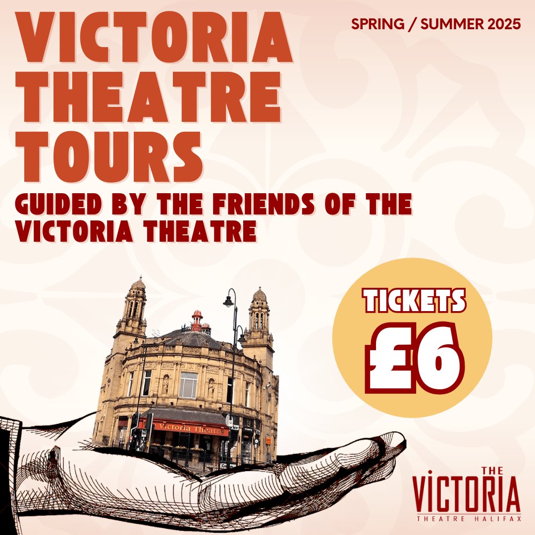 Victoria Theatre Hx (@victheatre) on Twitter photo 📢 Victoria Theatre #tours return soon!
Tickets tinyurl.com/3yyf8kb9
🎟️ £6
Our #interactive tours sell out quickly, & each tour is limited to 25 people, so book now to avoid disappointment!
<a href="/DiscoverHx/">Discover Halifax</a> <a href="/VisitCalderdale/">Visit Calderdale</a> <a href="/Calderdale/">Calderdale Council</a> <a href="/CultureDale2024/">CultureDale</a> 📢 Victoria Theatre #tours return soon!
Tickets tinyurl.com/3yyf8kb9
🎟️ £6
Our #interactive tours sell out quickly, & each tour is limited to 25 people, so book now to avoid disappointment!
<a href="/DiscoverHx/">Discover Halifax</a> <a href="/VisitCalderdale/">Visit Calderdale</a> <a href="/Calderdale/">Calderdale Council</a> <a href="/CultureDale2024/">CultureDale</a>