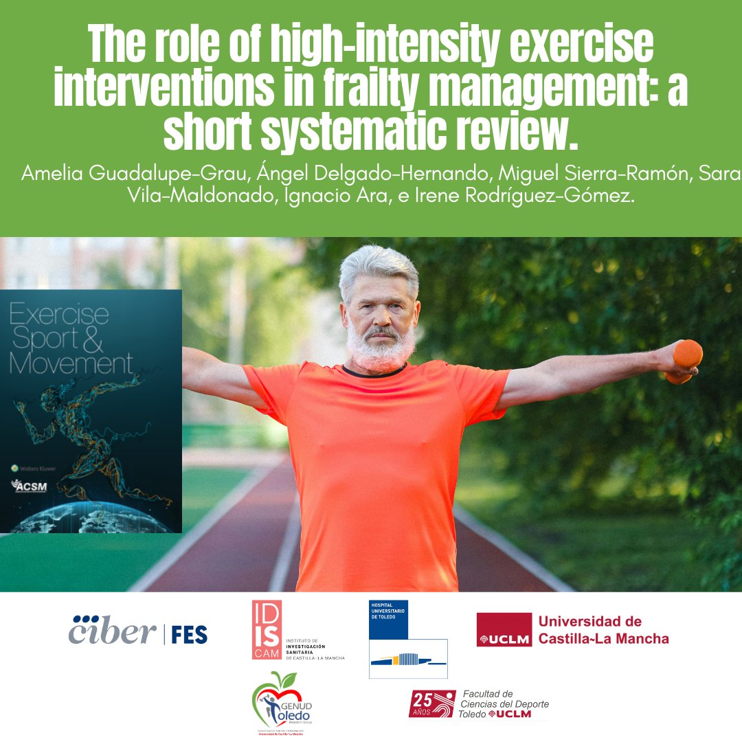🆕New paper 
🔹 Title:
🏋️The role of high-intensity exercise interventions in frailty management: a short systematic review🧓👴

🔗🆓journals.lww.com/acsm-esm/fullt…

📢 #Exercise #Frailty #Health #OlderAdults

🧶👇
