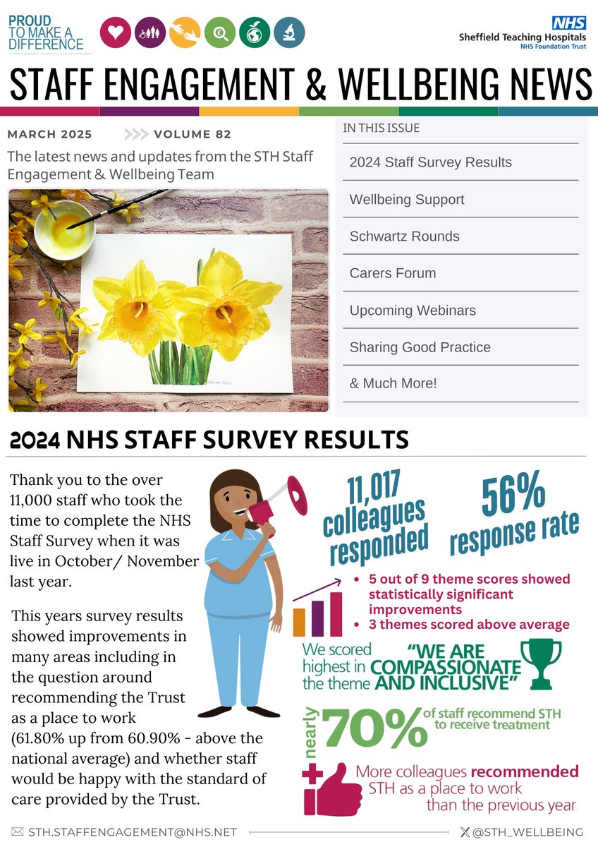 The latest edition of Staff Engagement &amp; Wellbeing News is now available containing lots of updates &amp; info about the 2024 NHS Staff Survey results, wellbeing support, upcoming webinars, and much more!  

Download your copy from our SharePoint site or vivup.co.uk