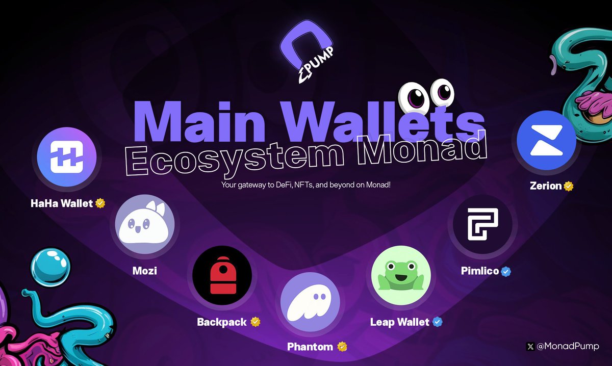 Monad Pump (@monadpump) on Twitter photo π Main #Wallets of the #Monad Ecosystem π
Monad is gearing up for the future, and even in Testnet, the ecosystem is already taking shape! π₯
π£ <a href="/haha_app/">HaHa Wallet</a> β The best wallet experience on Monad, making crypto smooth and intuitive.
π§ <a href="/mozifinance/">Mozi l Social Trading Wallet</a> β AI-powered web wallet with π Main #Wallets of the #Monad Ecosystem π
Monad is gearing up for the future, and even in Testnet, the ecosystem is already taking shape! π₯
π£ <a href="/haha_app/">HaHa Wallet</a> β The best wallet experience on Monad, making crypto smooth and intuitive.
π§ <a href="/mozifinance/">Mozi l Social Trading Wallet</a> β AI-powered web wallet with