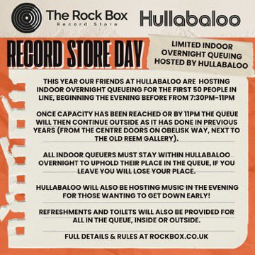 The Rock Box Record Store (@rockboxrecords) on Twitter photo Info for our limited indoor queuing hosted by <a href="/Hullabaloohouse/">Hullabaloo Camberley</a> for this years <a href="/RSDUK/">Record Store Day UK</a>! Full details at rockbox.co.uk
#rsd #recordstoreday #rsduk #camberley #surrey Info for our limited indoor queuing hosted by <a href="/Hullabaloohouse/">Hullabaloo Camberley</a> for this years <a href="/RSDUK/">Record Store Day UK</a>! Full details at rockbox.co.uk
#rsd #recordstoreday #rsduk #camberley #surrey
