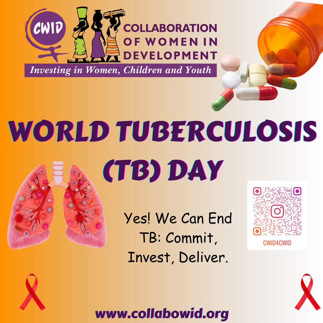 TB remains a major public health challenge, but together, we can commit, invest, and deliver to end it. Let's raise awareness, support those affected, and advocate for better prevention and treatment strategies. Join us in the fight against TB! #CWIDGender #WorldTBDay