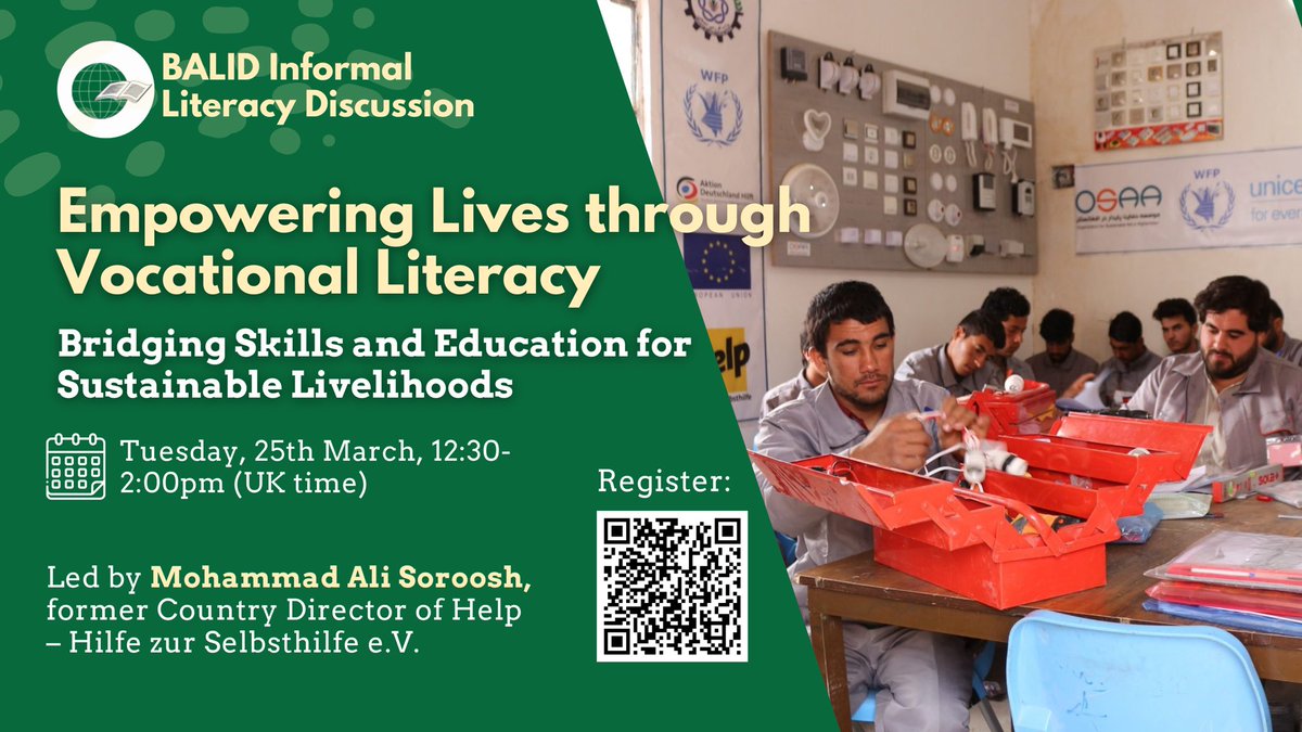 There is still time to register to our next Informal #Literacy Discussion!

💡Empowering lives through vocational literacy
🗓️25 March, 12:30-2pm (UK time)
🔗 sil.zoom.us/meeting/regist…

See you there!