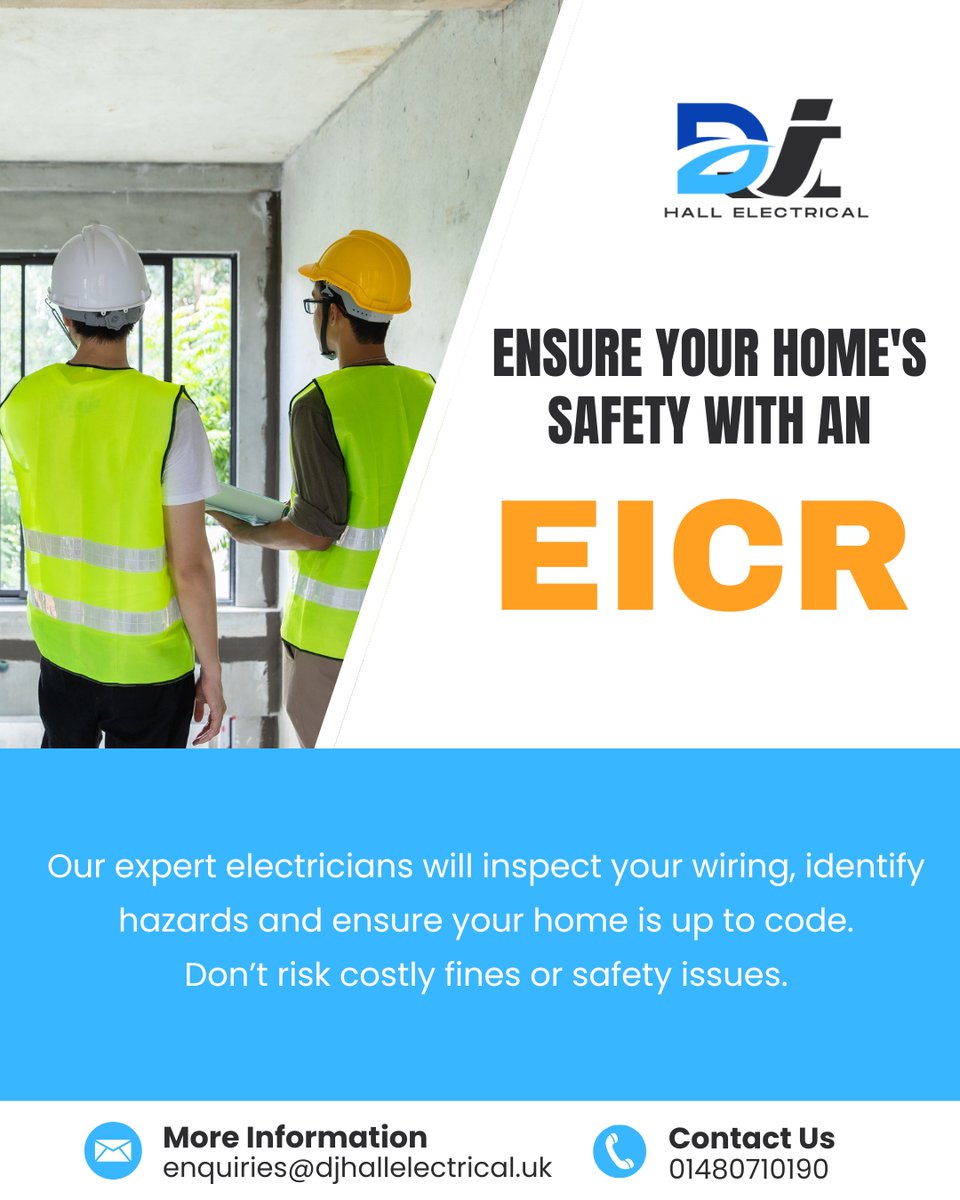 _DJHall_'s tweet photo. Our expert electricians at D.J. Hall Electrical will inspect your installation, identify potential hazards &amp; ensure everything is up to standard.

📞 Contact us today at 01480710190!

We accept debit cards &amp; credit cards payment!

#eicr #sawtry #conington #holme #denton #stilton https://t.co/DE6rgBBzZE