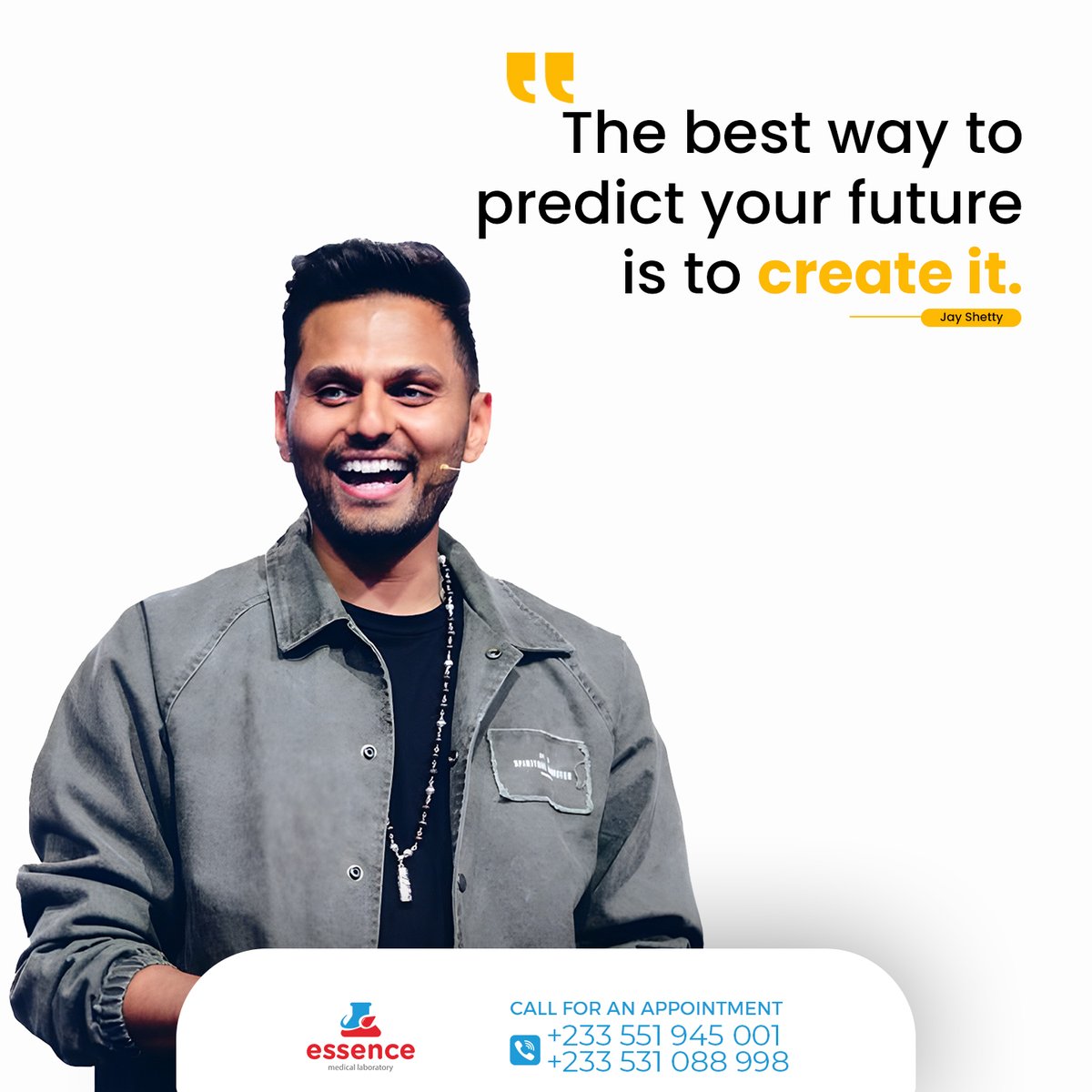 Essencemedilab's tweet image. Create your own destiny! "The best way to predict your future is to create it." - Jay Shetty
#MotivationMonday #CreateYourFuture #Inspiration