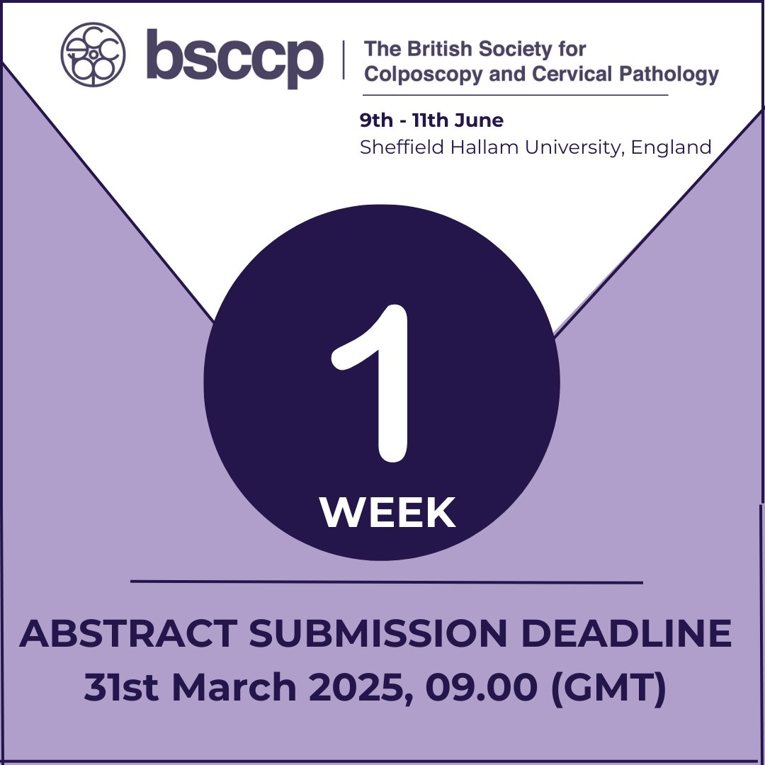 BSCCP Annual Scientific Meeting (@thebsccp) on Twitter photo 🚨 Countdown Alert! 🚨
The Abstract Submission Deadline is fast approaching! ⏰
🗓️ 31st March 2025, 09:00 (GMT)
✅ Submit your abstract today with the link below:
inconference.eventsair.com/bsccp-2025/abs…
💡 Don’t miss the chance to be part of this exciting event! 🚨 Countdown Alert! 🚨
The Abstract Submission Deadline is fast approaching! ⏰
🗓️ 31st March 2025, 09:00 (GMT)
✅ Submit your abstract today with the link below:
inconference.eventsair.com/bsccp-2025/abs…
💡 Don’t miss the chance to be part of this exciting event!