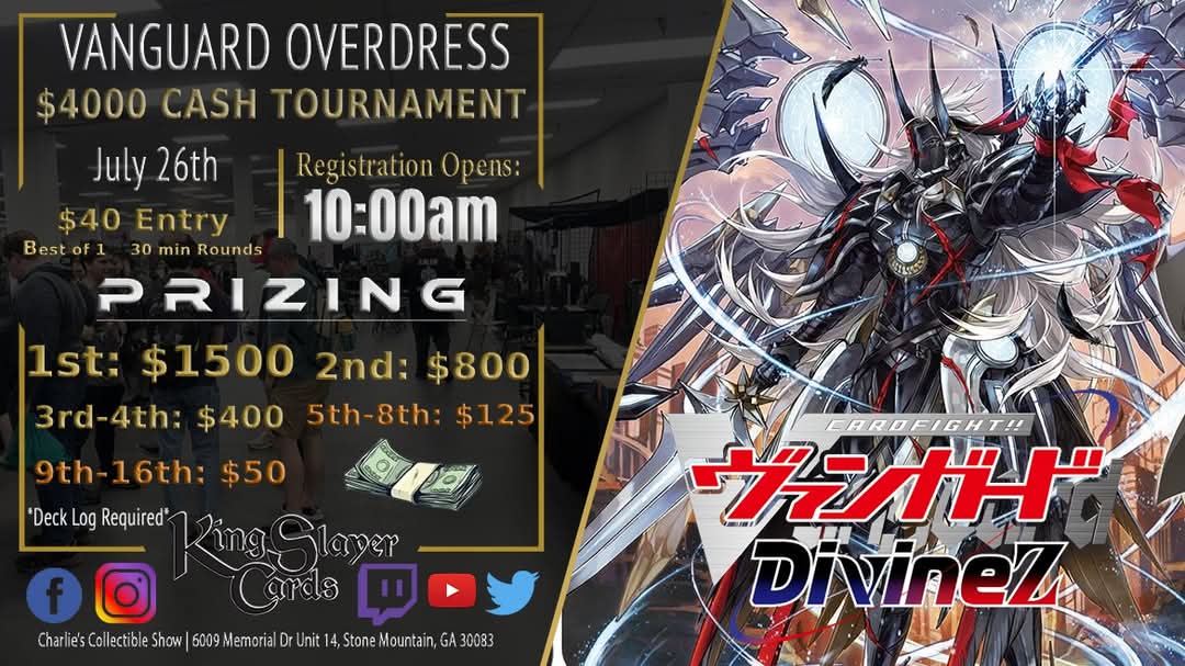 crowtrickster's tweet image. Its that time again! The biggest 2 day cash tournament in Vanguard history hosted by @SlayerCards! Come out and show some support and take home all the monies! If you have any questions, please reach out to me or @KSCRich