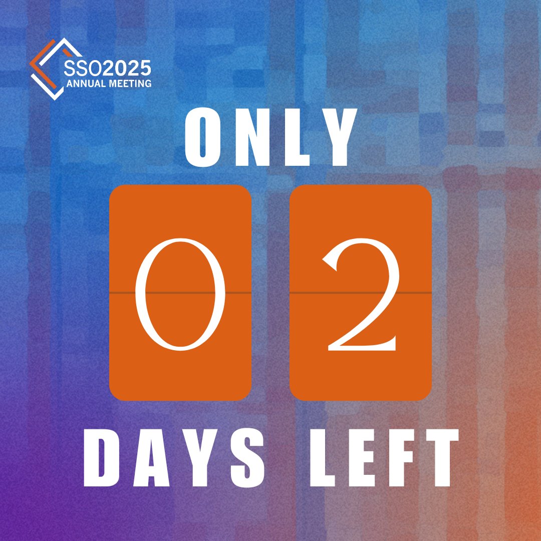 The countdown is on! We are looking forward to welcoming you to Tampa in just two short days. #SSO2025 There is still time to register: s2.goeshow.com/sso/annual/202…