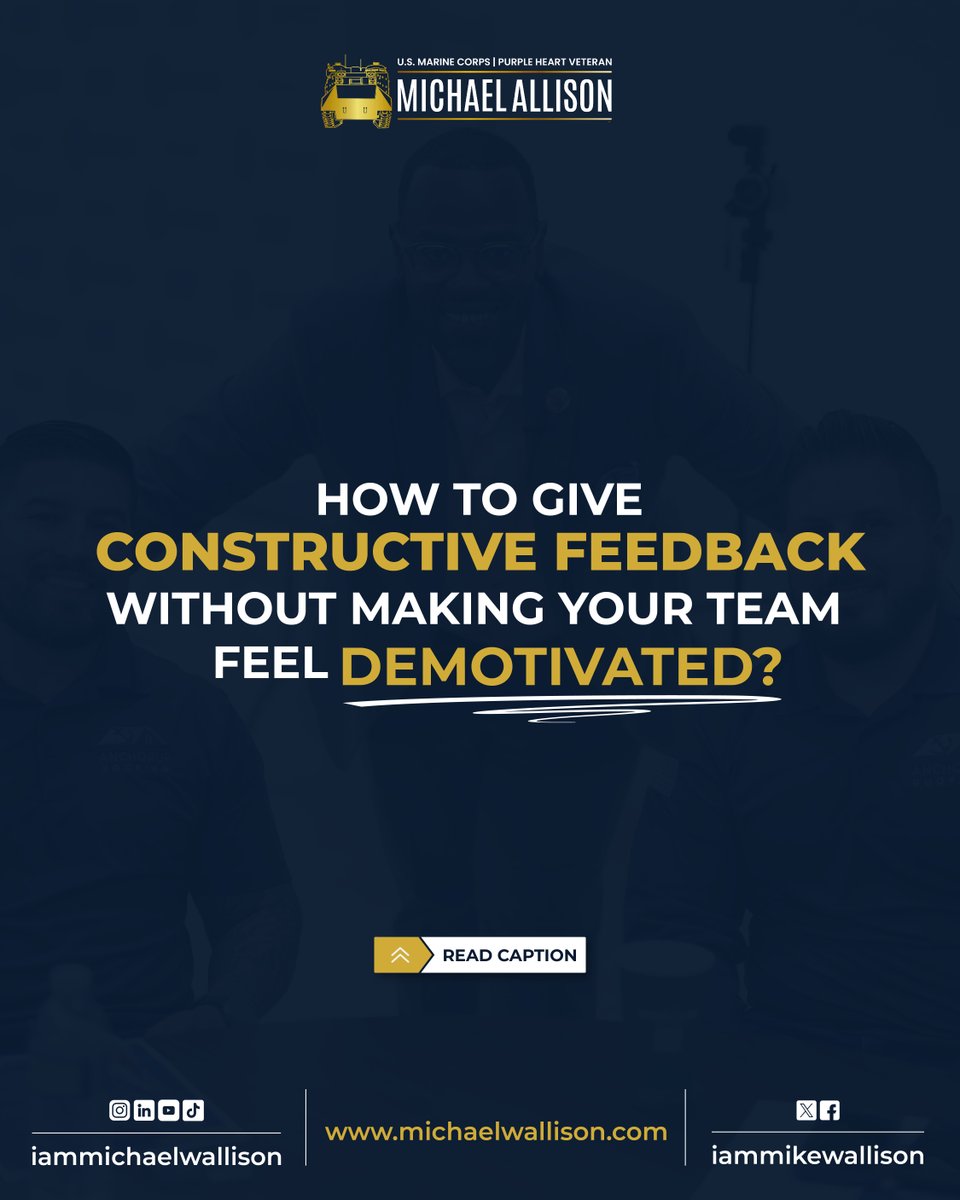 iammikewallison's tweet image. Giving feedback is key, but doing it wrong can demotivate your team.

 Focus on behavior, be specific, and balance criticism with praise. The right feedback fuels growth! 🚀

 #Leadership #ConstructiveFeedback #TeamSuccess #Business