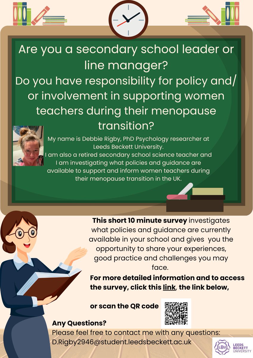 Are you a leader or line manager in a Secondary School? Can you help one of our colleagues by completing the survey leedsbeckettpsych.eu.qualtrics.com/jfe/form/SV_cC…