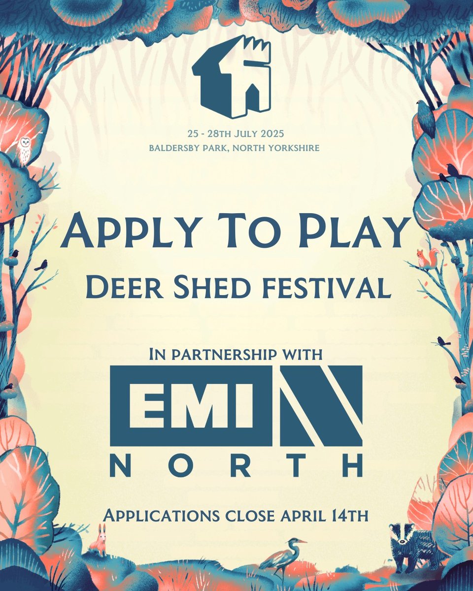We're so excited to be working with Deer Shed Festival this year to offer a platform for emerging Northern talent!🦌

If you want to the chance to perform at the festival and receive mentorship and advice sessions from EMI North, apply to play now:

deershedfestival.com/emi.aspx