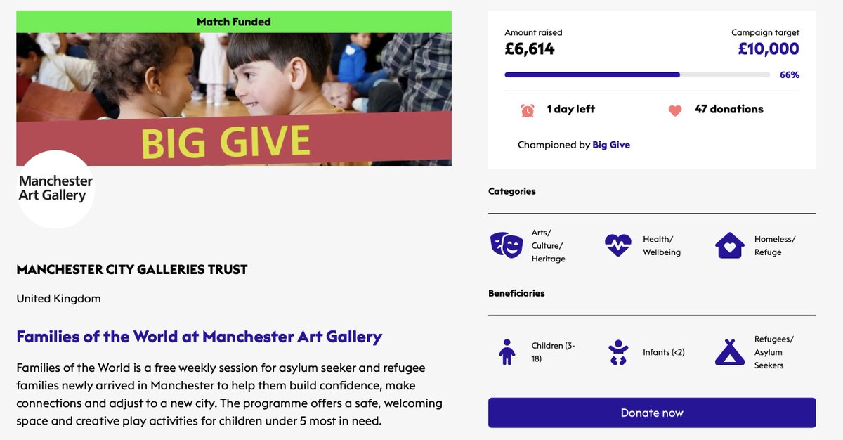 There's 1 day left to donate to our Families of the World project!
We're nearly there, but we still need your help to reach our target.

Every penny you donate before midday tomorrow will be DOUBLED by the Big Give! 🧡

Find out more about the project bit.ly/4bQMd8J