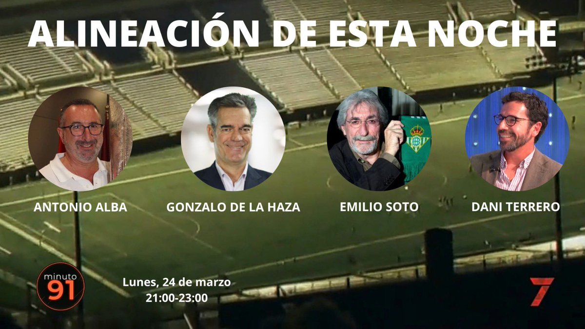 ⚽️ El Gran Derbi está a la vuelta de la esquina y en #Minuto91Sevilla te ofrecemos la mejor previa posible. 

🟢🔴 Como llegan #RealBetis y #SevillaFC, lesionados, internacionales…

👥 Con <a href="/VIVAALCALA/">A.J. A. M</a>, <a href="/gondelahaza/">Gonzalo</a>, <a href="/EmilioSoto10/">Emilio Soto</a> y Dani Terrero.

📺 A las 21:00, en <a href="/7TVSevilla/">7TV Sevilla</a>.