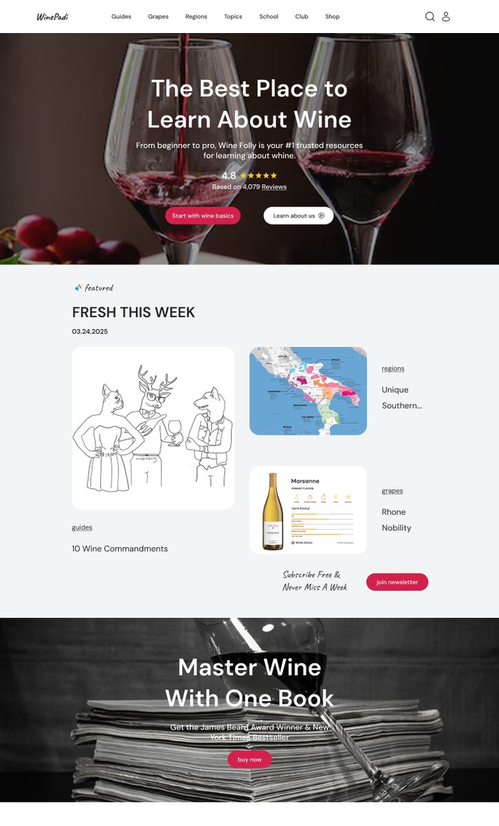 Aduratosin96's tweet image. 🚀 Milestone Unlocked! 🚀

Wine lovers, this one’s for you! 🍷 WinePadi – my 50th design out of 100 – is a fun, interactive, and engaging platform for wine enthusiasts, connoisseurs, and curious sippers. 🍇✨

#CristianoRonaldo #LabakeOlododo #UIUXDesign #WineLovers #WebDesign