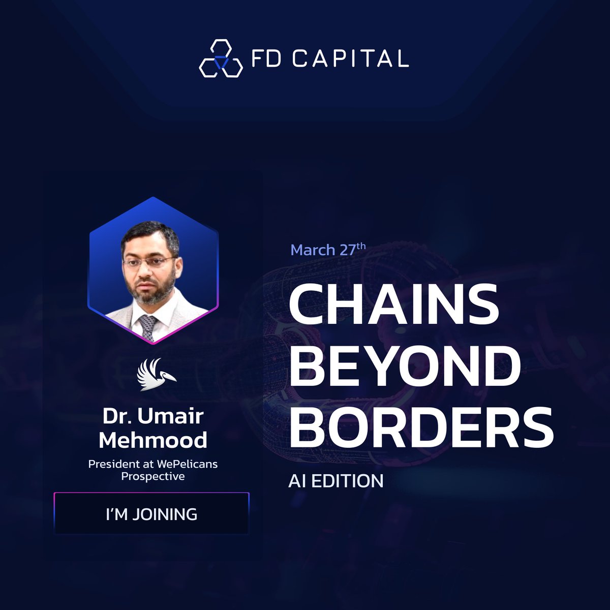 🎙 Introducing Umair Mehmood, President at WePelicans Prospective!

Umair Mehmood, President of WePelicans Prospective, drives cutting-edge blockchain solutions.

🚀WePelicans Prospective is an Investment Management &amp; Economic Advisory Group advancing Futurism &amp; Innovation.

🔗