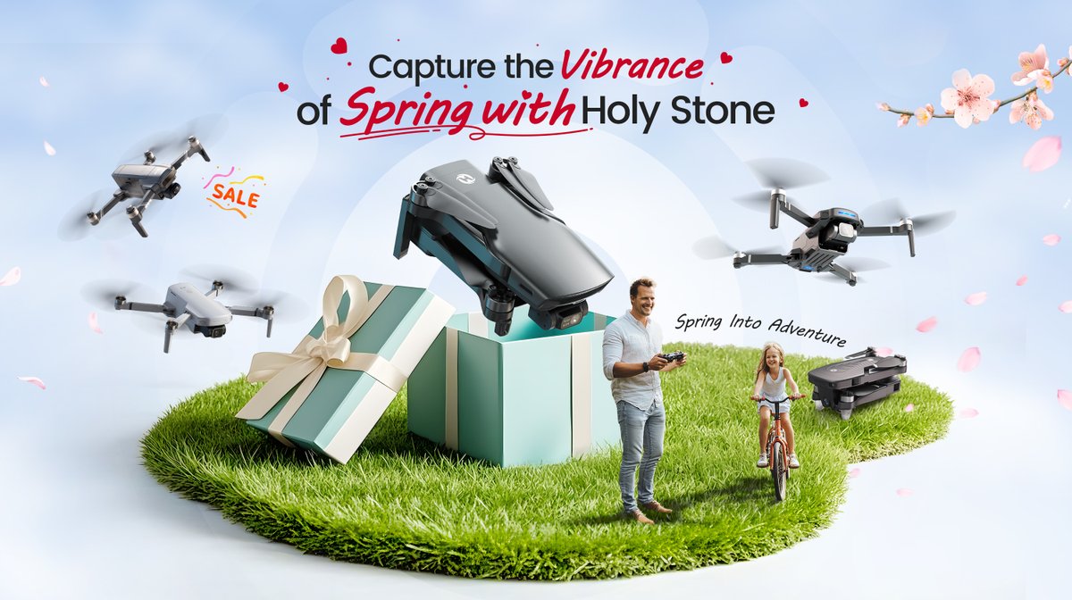 HolyStoneDrone's tweet photo. 🌸Holy Stone Spring Sale – Starts March 25th at 12:00 AM!
Get ready for takeoff! Our Spring Promotion is just around the corner! 📅 Starting March 25th at 12:00 AM, head over to Amazon and grab your favorite Holy Stone drone at an unbeatable price! ✨ https://t.co/UqpqdQN56T