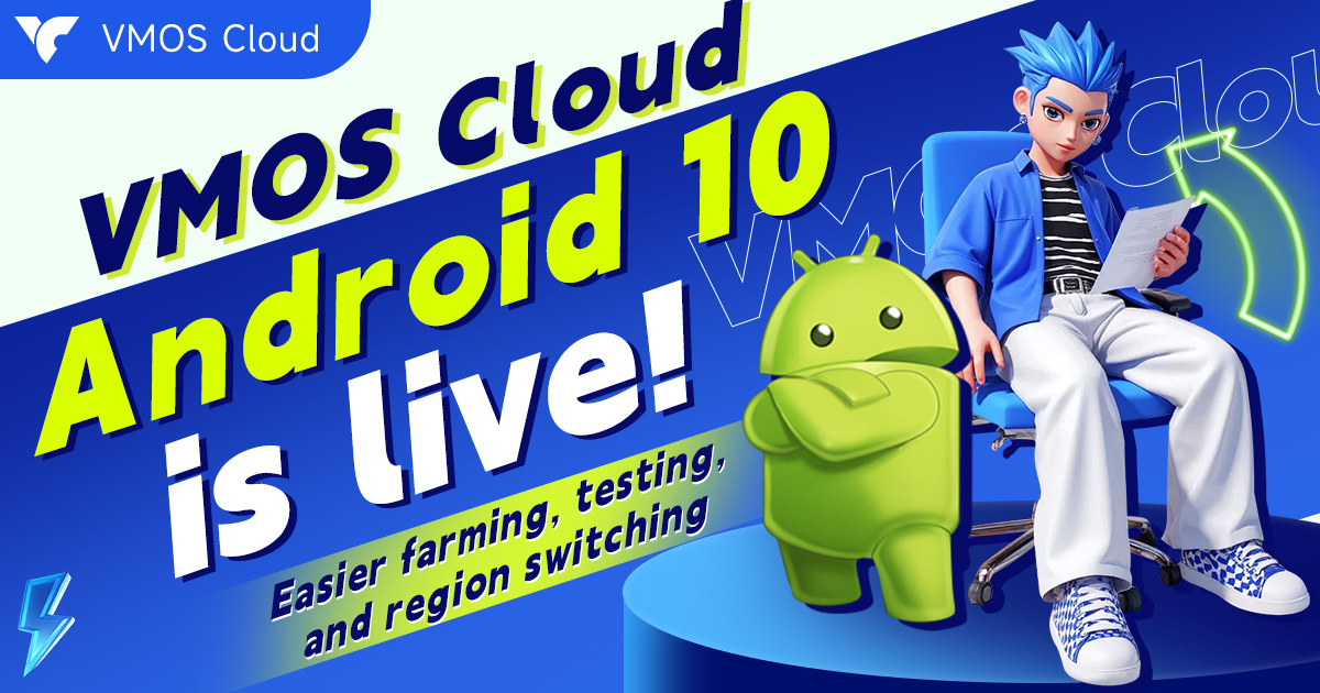 VMOSCloud's tweet image. Hi VMOS Clouders📢
Still feel confused when u need to run some games that Android 10 systerm only?
🥳Good news: Android 10 is available on #vmoscloud now!!
1⃣more compatiable choices for game fans
2⃣enjoy various idle &amp;amp; AFK games
✨Stay tuned with us!!