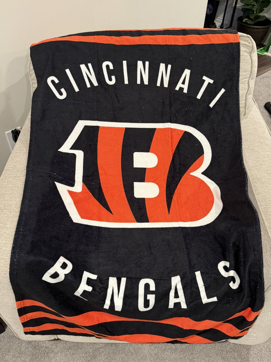 regulatorjmm's tweet photo. Thanks to my friend Deb for my birthday present!!! A @Bengals beach towel!!!! Now I just need a beach 😉. #FLgirl #giveme80degrees https://t.co/iTurIaaQVc