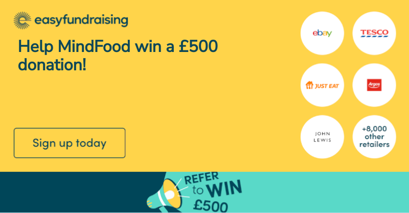 One week left to win a £500 donation!  

Join #easyfundraising for MindFood in 2025. Shop through over 8,000 retailers and help us without extra cost!   

Sign up here: join.easyfundraising.org.uk/mindfood/34d34…
