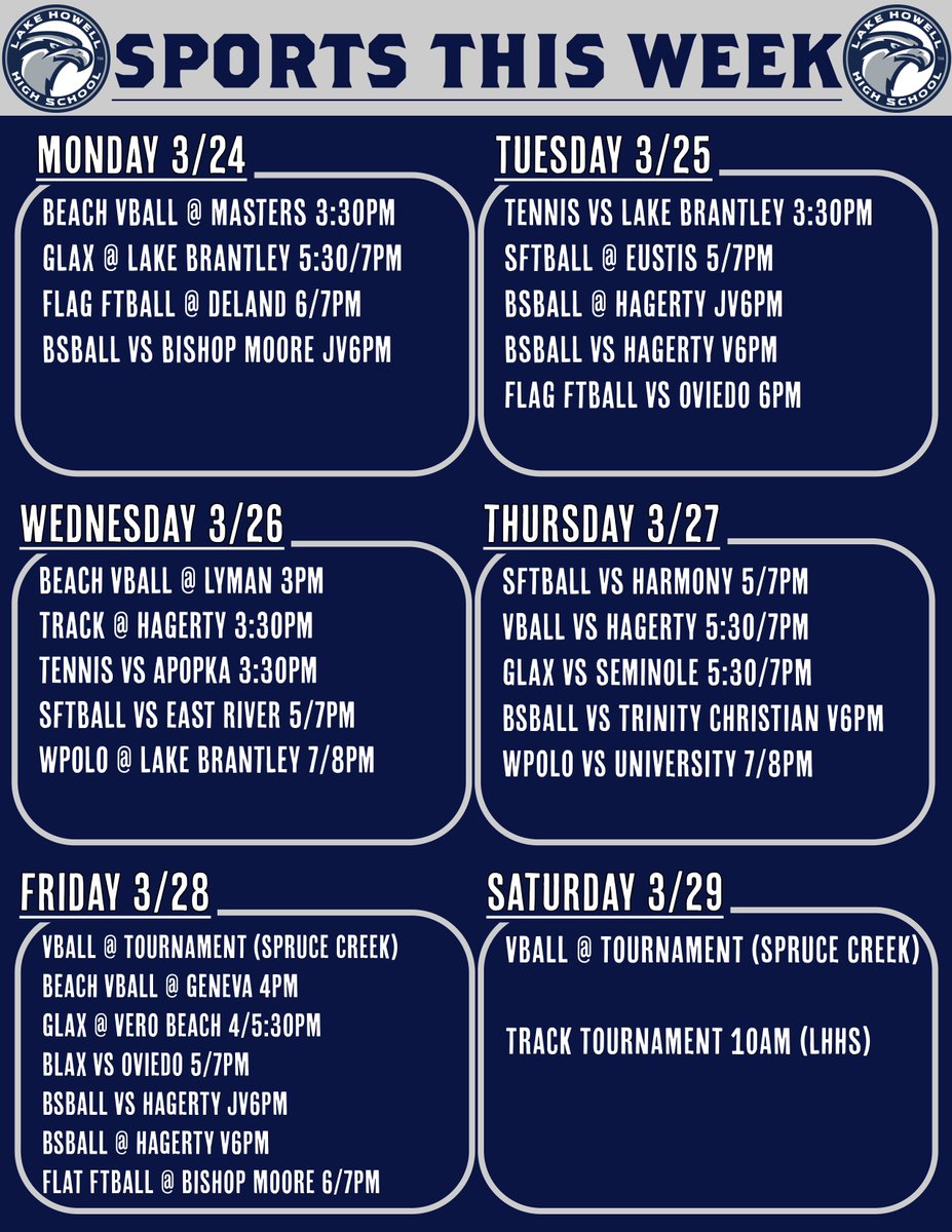 Lake Howell Athletics (@lhhs_athletics) on Twitter photo This Week in Athletics 3/24/25! <a href="/lake_howell/">Lake Howell High</a> @Ihhssga @lhhs.ptsa @southseminoleacademy @twms_ptsa #WeAreOne #HawkFamily #CommitmentToExcellence #HawkStrong This Week in Athletics 3/24/25! <a href="/lake_howell/">Lake Howell High</a> @Ihhssga @lhhs.ptsa @southseminoleacademy @twms_ptsa #WeAreOne #HawkFamily #CommitmentToExcellence #HawkStrong